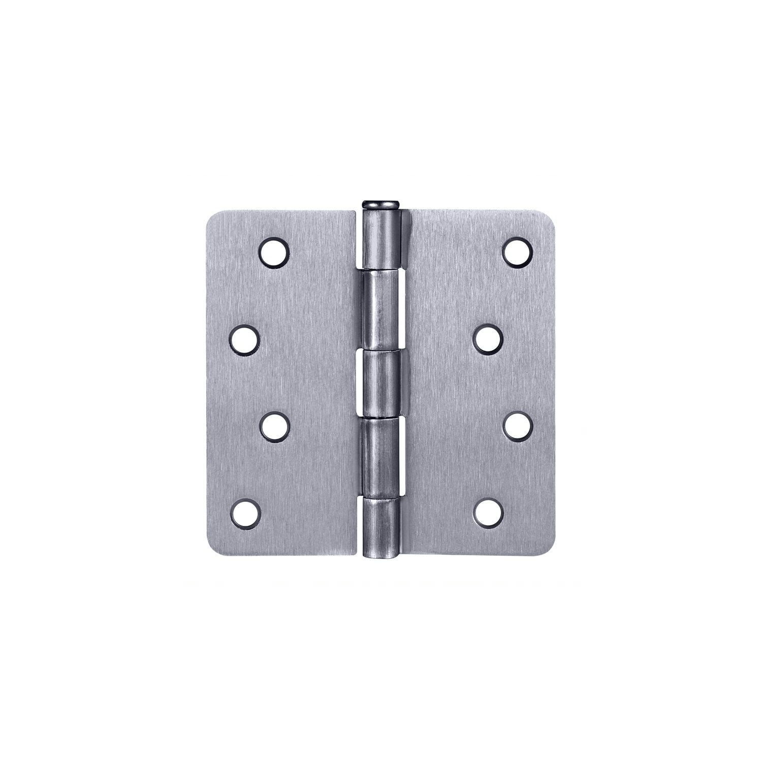 Brushed Chrome Steel Plain Bearing Door Hinge with Removable Pin, 4 x 4 in. 1/4 in. Radius, 3-Pack