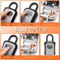 thumbnail image 4 of Key Lock Box  Wall Mounted Combination Lock Box   Key Storage Lock Box with Mounting Kit & -Proof  Key Hider for Outdoor & Indoor, 4 of 7