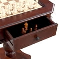 thumbnail image 3 of Blue Wave 3-Piece Wood Fortress Game Table Set with Padded Arm Chairs, Mahogany and Black, 3 of 5