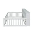 thumbnail image 6 of Euroco Wood Twin XL Floor Bed, Low Profile Daybed with Storage Shelves and USB Charging Station, White, 6 of 12