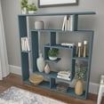 thumbnail image 2 of Ada Home Decor Furniture 4 Tier Open Shelf Petrol Blue Briscoe Modern Bookcase, 2 of 10