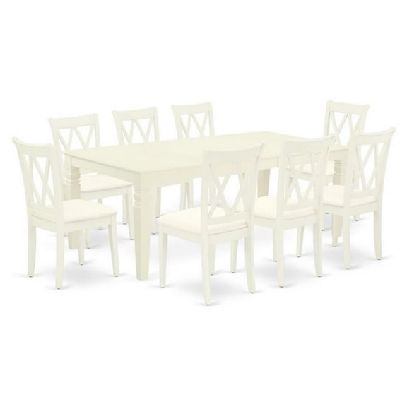 Atlin Designs 9-piece Dining Set with Linen Seat in White