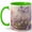 Green, variant on Enchanted Flower Coffee Mug, Fairy Garden Mug for Women, Watercolor Glass Dome with Butterfly and Wildflowers, Fantasy Gift, Ceramic 11 Oz Cup