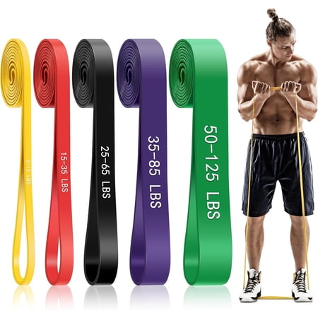 Pull Up Assistance Bands, 5-Level Resistance Bands for Working Out, Pull Up Bands for Men & Women, Exercise Bands for Full-Body Training, Fitness, Physical Therapy, Stretch Workout Bands at Home, Gym
