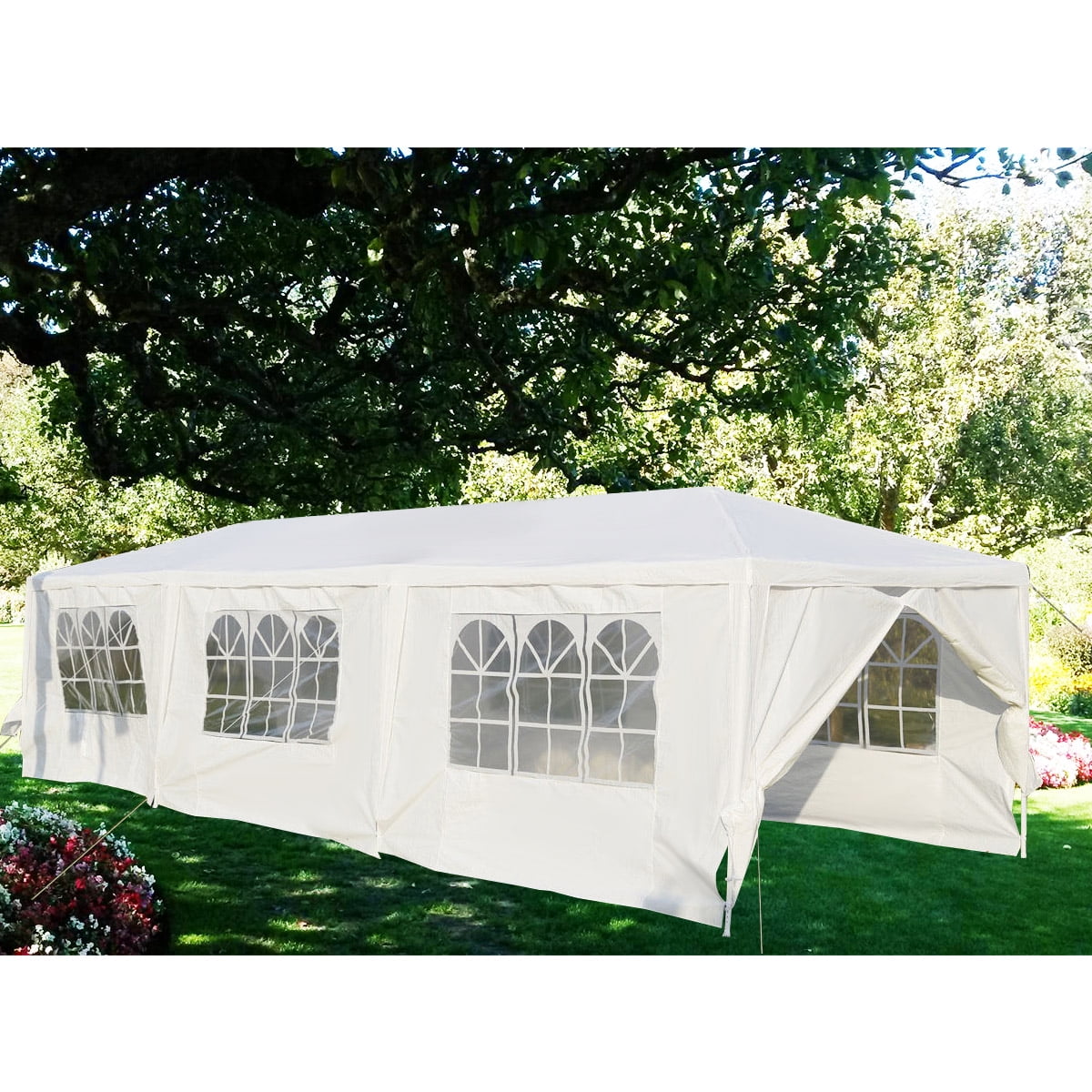 Gymax White Wedding Tent 10 x30 Outdoor Party Canopy Events
