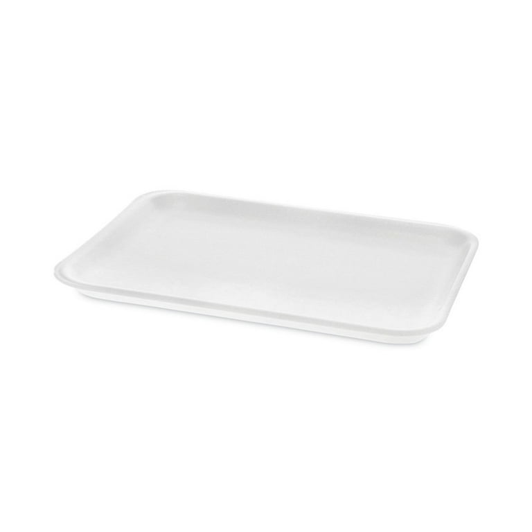 Meat Tray, #4 Shallow, 9.13 x 7.13 x 0.65, White, Foam, 500/Carton Meat Tray, #4 Shallow, 9.13 x 7.13 x 0.65, White, Foam, 500/Carton