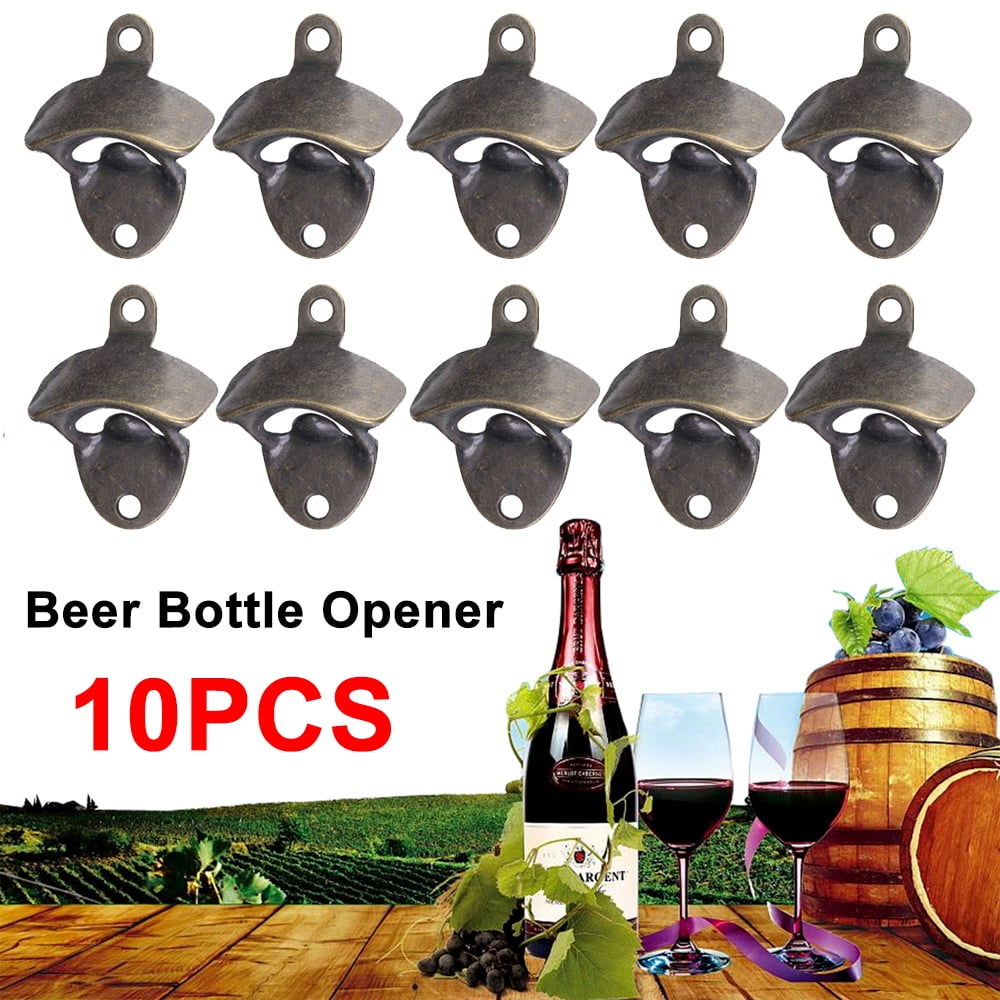 Wall Mount Bottle Opener Open Here Beer Iron Cast Metal Cap Bar Pub Vintage Gift 