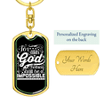 thumbnail image 3 of For With God White Stainless Steel or 18k Gold Premium Swivel Dog Tag Keychain, 3 of 10