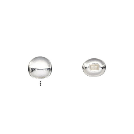 

Bead end Beadalon silver-plated pewter (zinc-based alloy) 5mm half-drilled round. Sold per pkg of 10.