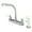 Chrome, variant on Kingston KB718 Victorian Two-Handle 4-Hole 8" Centerset Kitchen Faucet with Side Sprayer in Brushed Nickel