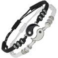 thumbnail image 1 of 2 Pcs Matching Yin Yang Adjustable Cord Bracelet For Friendship, 1 of 4
