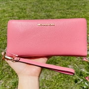 Michael Kors Jet Set Large Continental Wristlet Grapefruit Leather