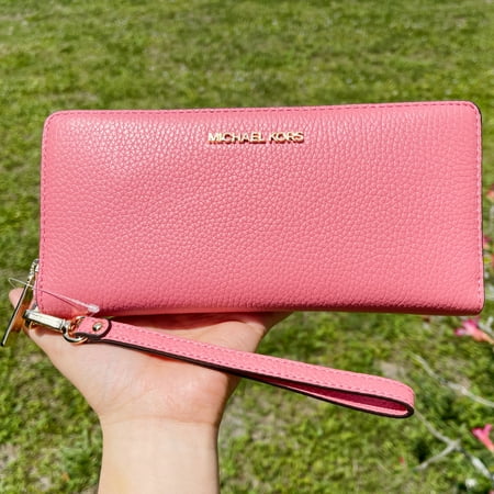 Michael Kors Jet Set Large Continental Wristlet Grapefruit Leather