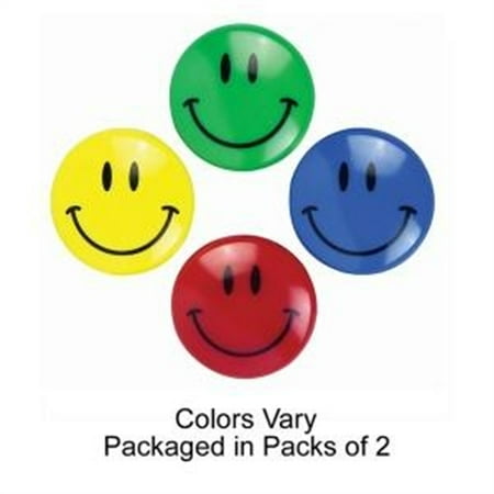 Baumgartens Smiley Face Magnet - 1.50" Diameter - 2 / Pack - Assorted
