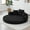 Black + Corduroy+ 2 Seat + Foam, variant on Adjustable Convertible Futon Sofa Bed - Multi-Functional Circular Floor Lounge, Compressed Corduroy No Assembly for Home Office Apartment,Black