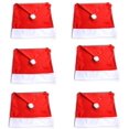thumbnail image 1 of 6pcs Santa Clause Red Hat Cap Chair Seats Cover Christmas Dinner Table Party Decor, 1 of 6