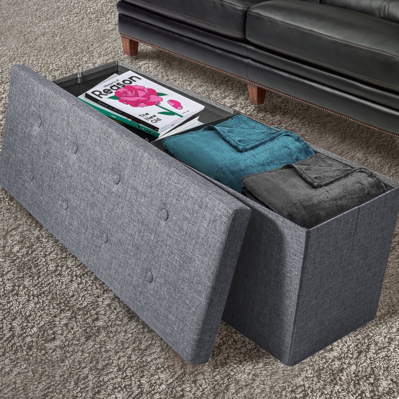 Sorbus Storage Bench Chest ? Collapsible/Folding Bench Ottoman with