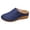 Blue, variant on Women's Ortho Wedge Mules with Arch Support Comfortable Walking Backless Sandals Beach Closed Toe Platform Dress Half Slippers Clogs for Ladies Wide Width Blue Size 9