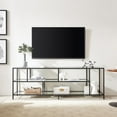 thumbnail image 2 of Evelyn&Zoe Winthrop Rectangular TV Stand with Glass Shelves for TV's up to 75", Blackened Bronze, 2 of 9