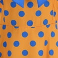 thumbnail image 6 of Karymi Spring Dresses Retro Polka Dot Swing Midi Dress, Peter Pan Collar Bow Puff Short Sleeve Back Zipper Vintage Hepburn Party Sundress Easter Dresses for Women, 6 of 8
