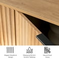 thumbnail image 6 of EYYTHUNG Modern Fluted Sideboard Buffet Cabinet, Boho Chic Storage Credenza with Adjustable Shelves, Bar Cabinet, Natural Oak, 6 of 8