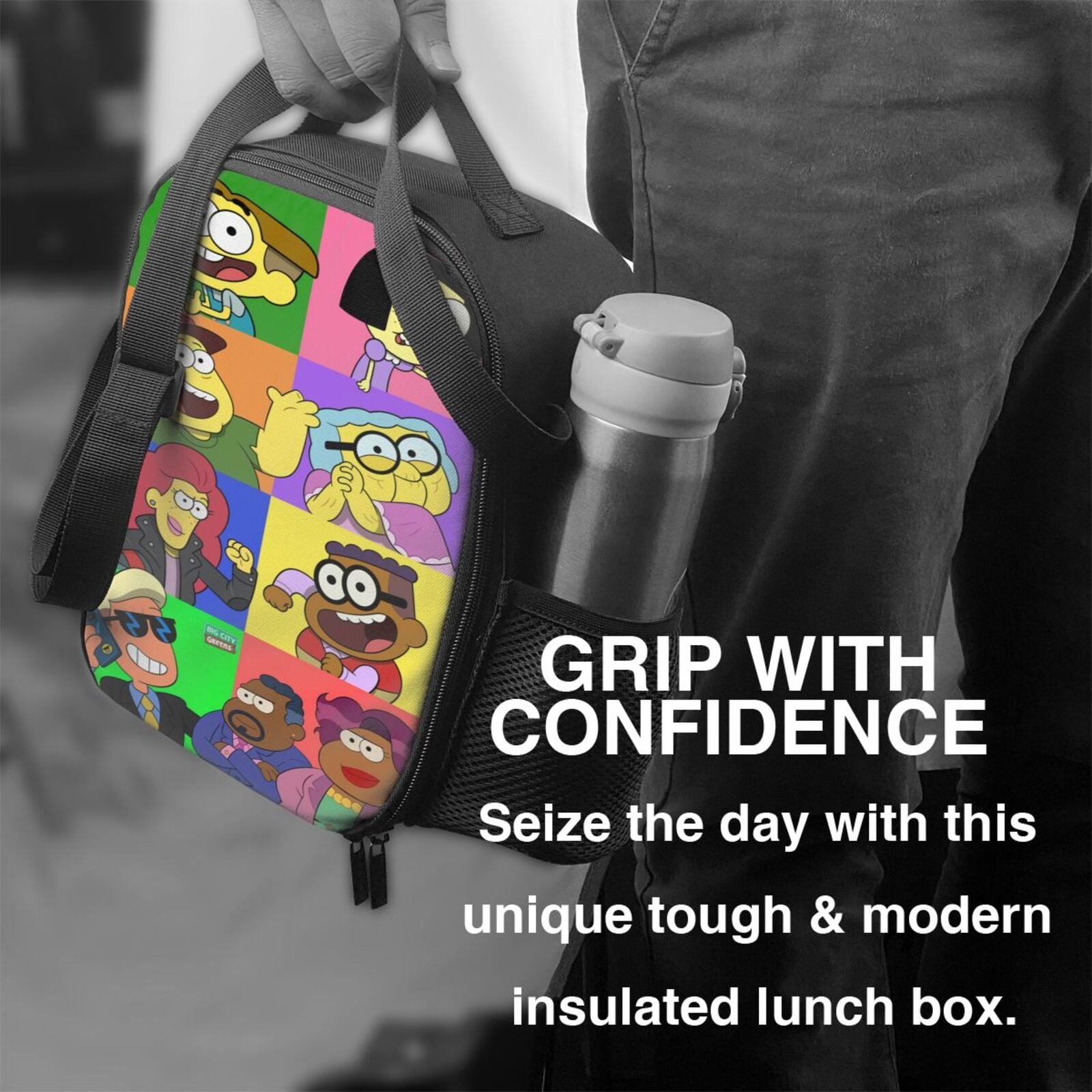 Big City Greens 3D Cartoon Lunch Bag for Women/Men, Reusable Lunch Box for Office Work School Picnic Beach, Insulated Tote Bag with Adjustable Shoulder Strap