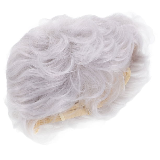 Peluca corta para mujeres mayores, elegante y con estilo, con textura ondulada natural, de cabello sintético, elegante y chic