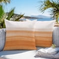 thumbnail image 3 of Throw Pillow Covers 20x20 Inch Set of 2, Orange White Ombre Waterproof Outdoor Pillow Covers, Farmhouse Retro Simple Striped Art Decorative Cushion Pillowcases for Couch, Sofa, Bed, Garden, Patio, 3 of 9