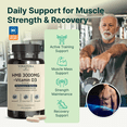 thumbnail image 3 of HMB 3000mg and Vitamin D3 Supplement - HMB (Beta-Hydroxy Beta-Methylbutyrate), Vitamin D3 (1600 IU), Made in USA & NSF Certified for Sport - 120 Capsules, 3 of 8