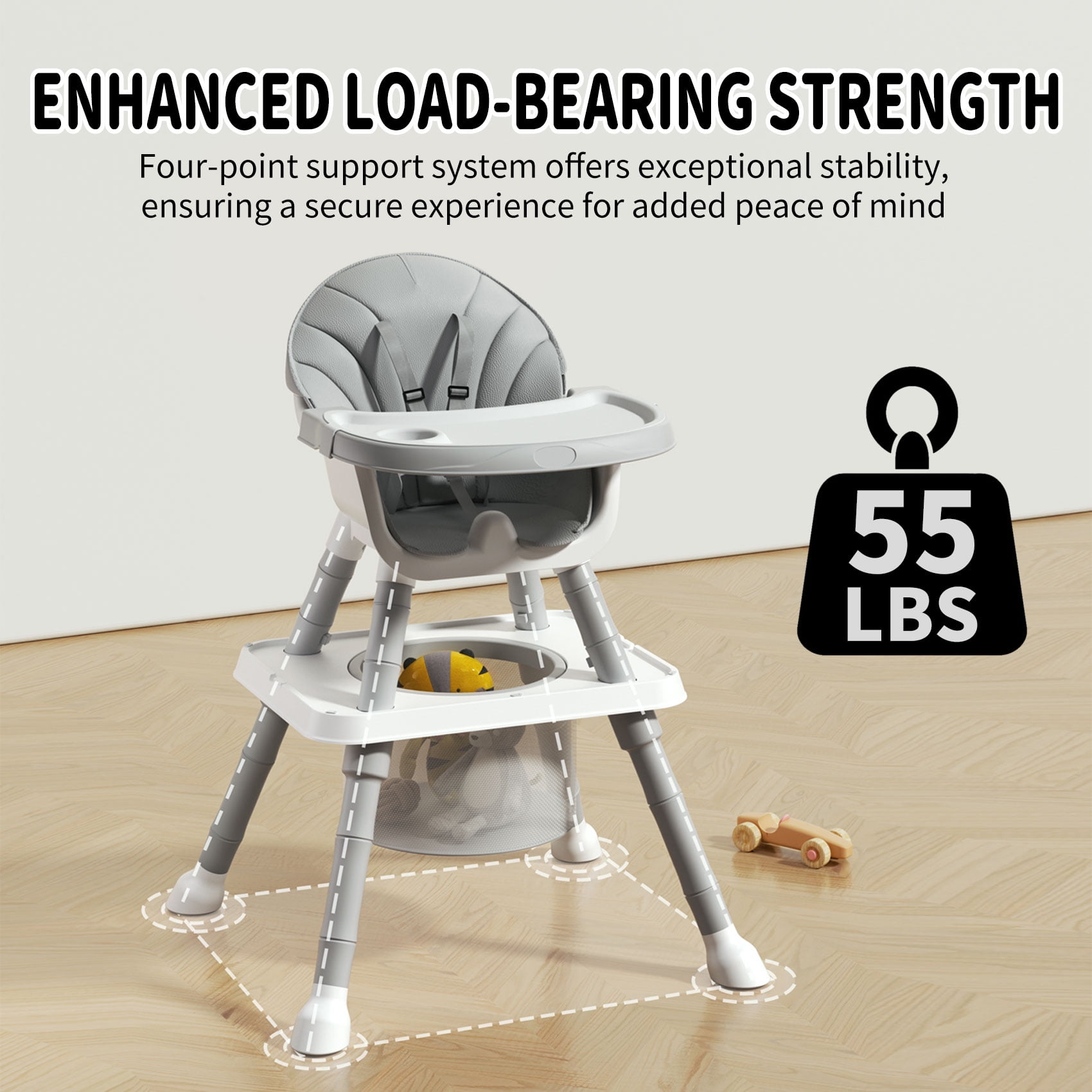 UNICOO® 7-in-1 Convertible Baby High Chair, Baby Chair, High Chairs for Babies and Toddlers, Portable High Chair for Babies & Toddlers 6 Months-6 Years (TX-KS-10-GW)
