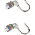 thumbnail image 1 of 2 Pcs 4-Digit Combination Padlock - Silver Letter Code Lock for Gym Locker, Toolbox, and School Security, 1 of 4