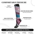 thumbnail image 3 of Lsque Blue Lipped Pit Viper And Three Pink Roses Pattern Sport Compression Socks for Men & Women 15-20 mmHg Knee High Nurse Pregnant Running Medical and Travel Athletic, 3 of 6