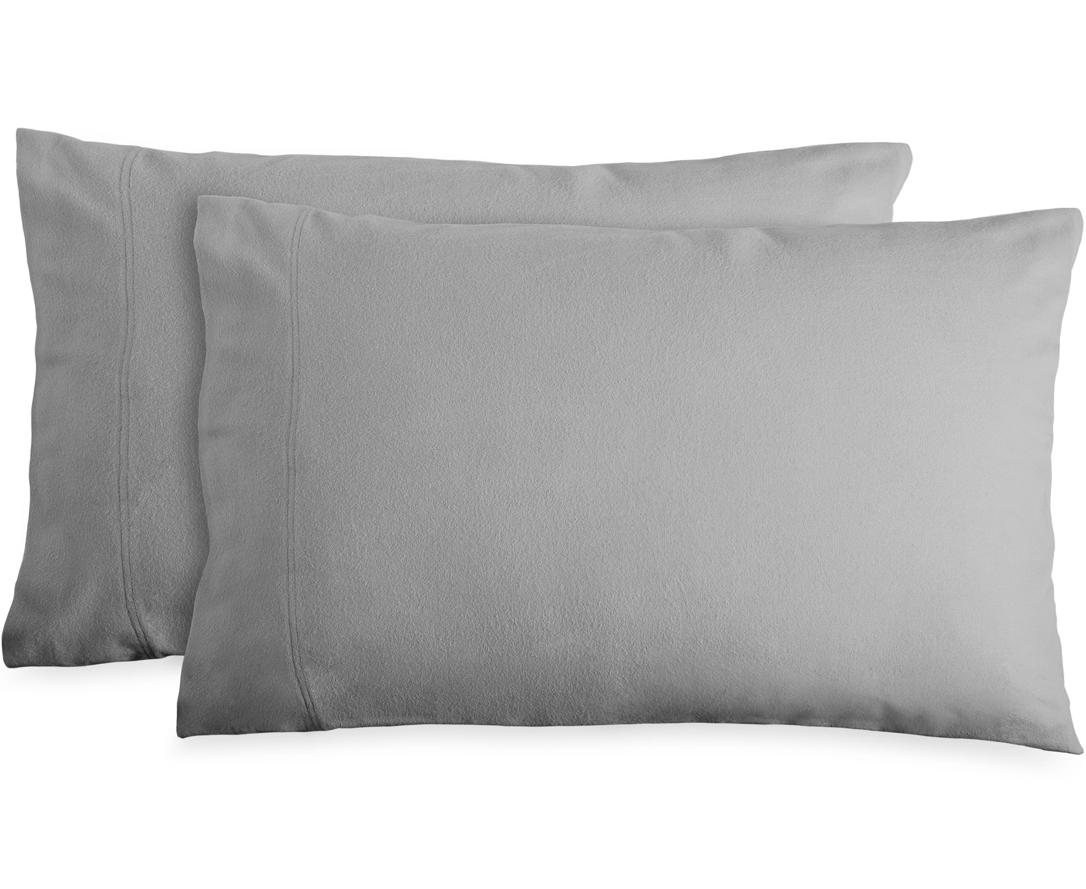 Bare Home 100% Cotton Flannel Deep Pocket 3-Piece Sheet Set with 2 Bonus Pillowcases (Twin, Light Gray)