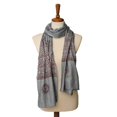 thumbnail image 1 of OM Hindu Yoga Meditation Prayer Shawl - Ash Blue, 1 of 1