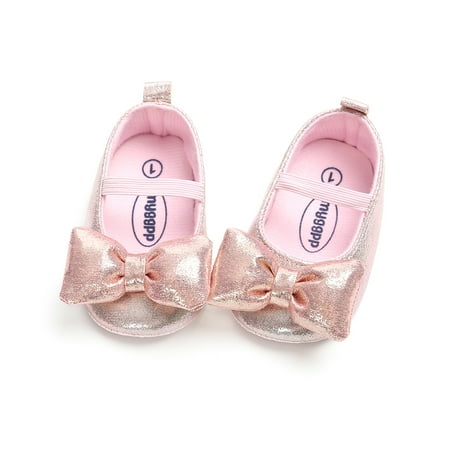 

Newborn Baby Girl Crib Shoes Toddler Soft Sole Bowknot Princess Shoes