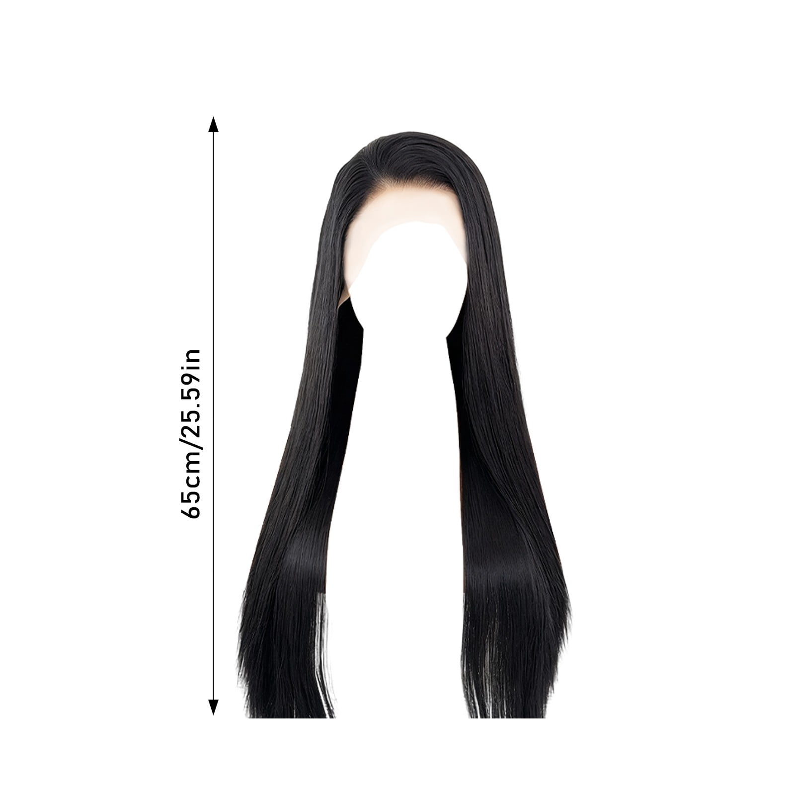 Long Straight Synthetic Wig for Women, Dark Brown Natural Looking Full Hair Wig for Daily Wear(Black,55cm)