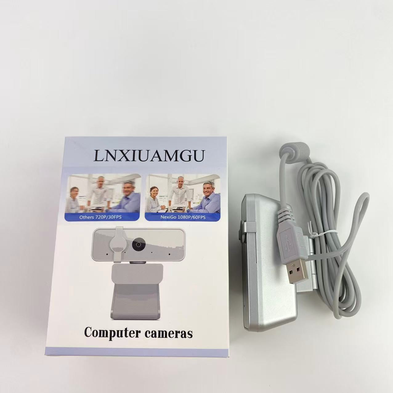 LNXIUAMGU Computer cameras,HD 1080p Webcam (300 FHD) - Monitor Camera with 95° Wide Angle, 360° Rotation Pan & Tilt, Dual Microphones