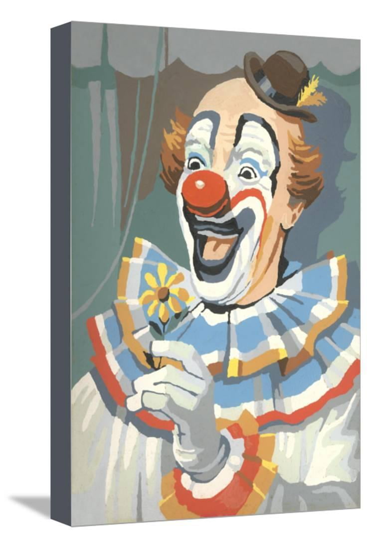 Clown Coloured Bubbles Canvas Wall Art Picture Print