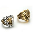 thumbnail image 3 of Mens Stainless Steel Lion Ring Golden Finish Animal Totem Ring Geometric European Design Lion Jewelry Ring, 3 of 4