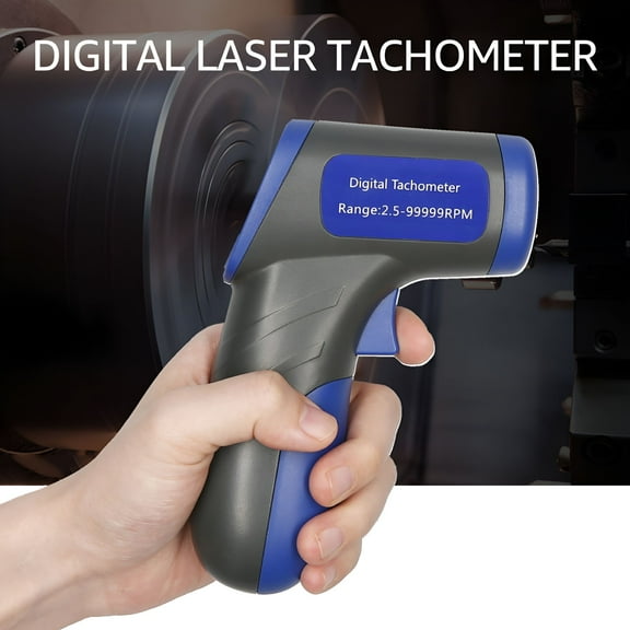 GJX Digital Tachometer, Handheld RPM Meter Speedmeter, Backlit LCD Display, Motor Machine Lathe