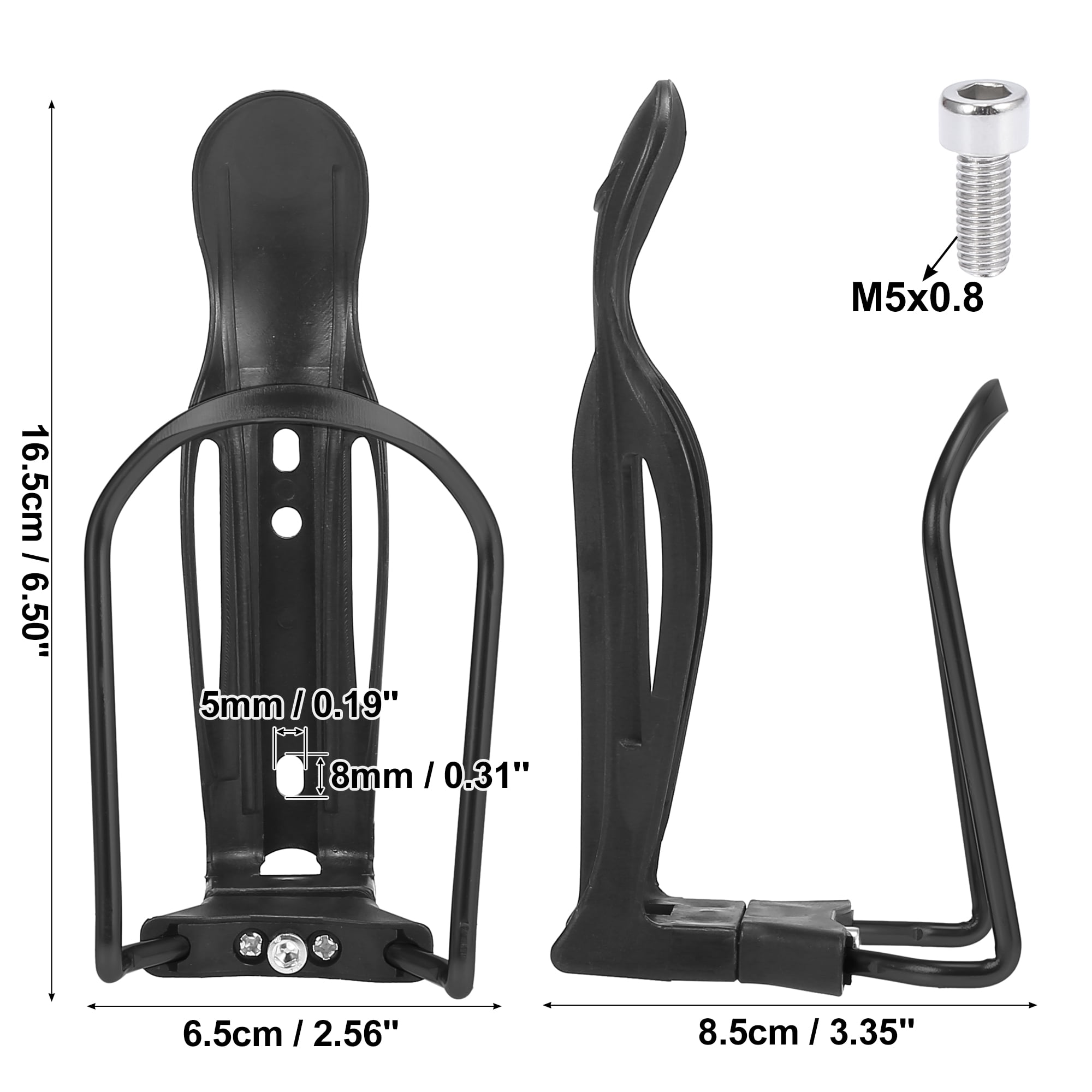 Unique Bargains 2pcs Adjustable Bicycle Water Bottle Cages for Mountain Road Bike Black
