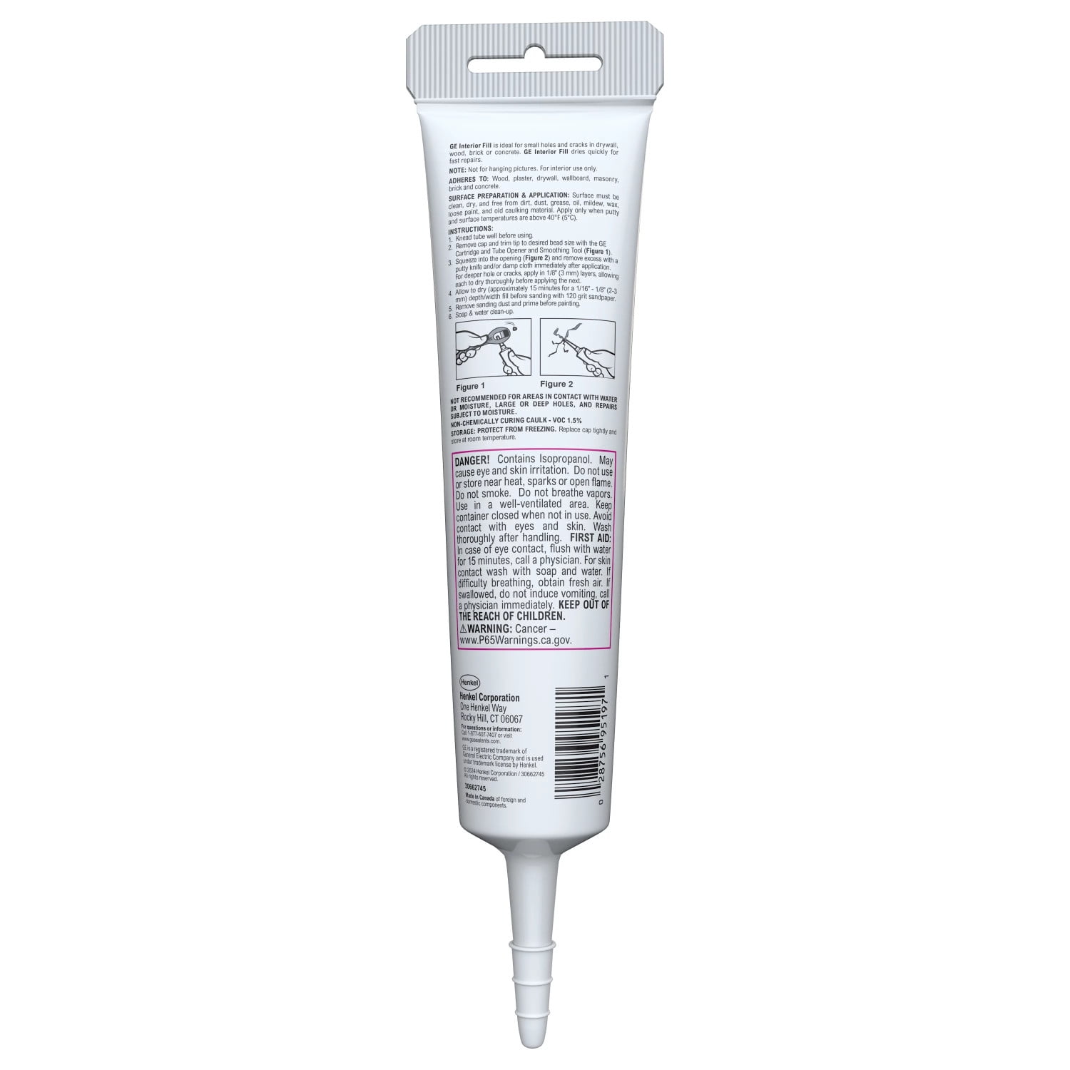 (8 pack) GE Interior Fill Wall Repair, Pack of 1, White 5.5 oz Tube