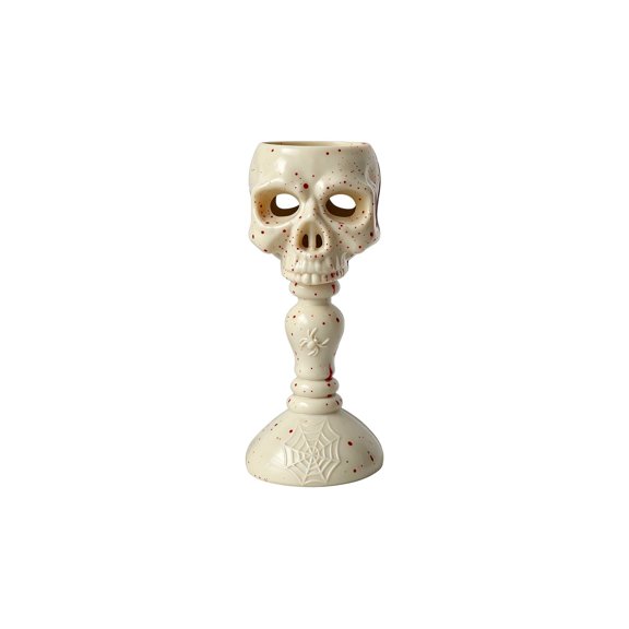 YuanGuangQ Halloween Skull Candle Lantern, Decorative LED Candleholder Tabletop Light, Spooky Desk Ornament Night Light for Home Shelf Mantel Living Room and Bedroom
