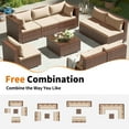 thumbnail image 6 of Techmilly Patio Furniture Sets, Modular Rattan Outdoor Sectional Furniture, Wicker Conversation Set for Backyard,9PCS, 6 of 7