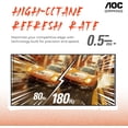 thumbnail image 6 of Restored AOC CQ27G4H 27" Curved Gaming Monitor, QHD 2K 2560x1440, 1500R VA, 180Hz 0.5ms, Amd Freesync Premium, Height Adjustable Stand, Xbox PS5 Switch Compatiable, 6 of 6