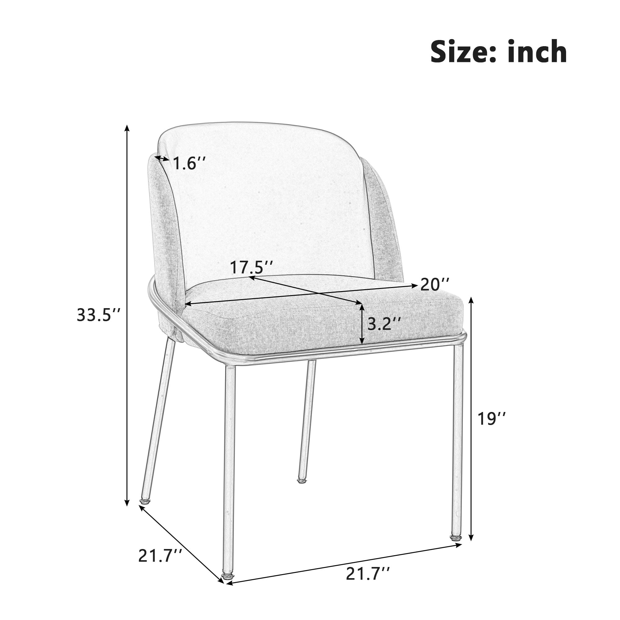 Noble House 2 Modern Chairs with Slanted Legs and Adjustable Feet (Beige)