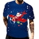 thumbnail image 4 of Camiseta con estampado de Papá Noel para hombre, camisetas rojas de manga corta con estampado de alces, ropa informal holgada con cuello redondo, 6XL, 4 of 4