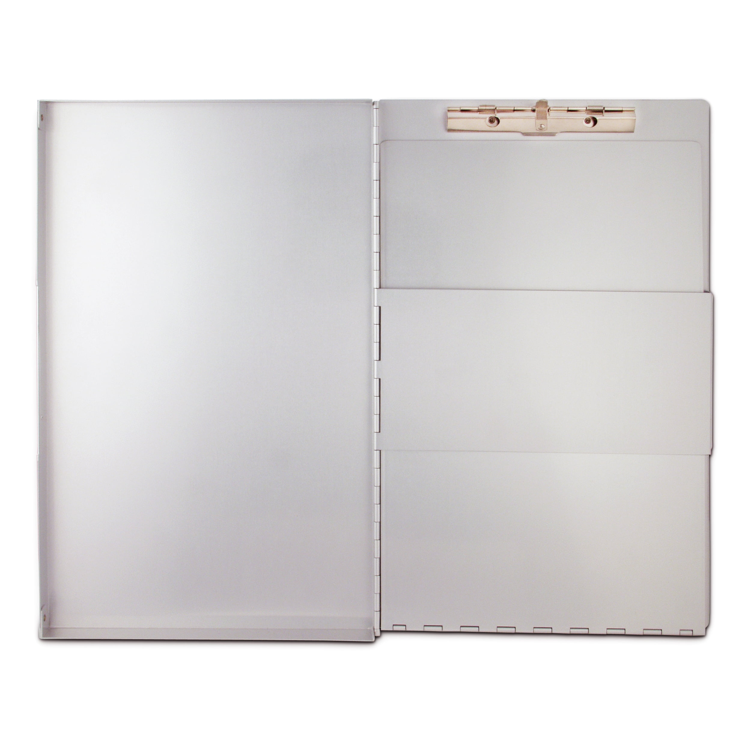 Saunders 10519 0.5 in. Clip Capacity Holds 8.5 in. x 14 in. Sheets Snapak Aluminum Side-Open Forms Folder - Silver