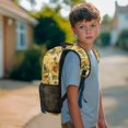 thumbnail image 3 of Garronmavis Kids Backpack Set, 4-Piece Set Includes Backpack, Lunch Bag, Pencil Case, Water Bottle Holder, for Girls Daily School Use, Adjustable Shoulder Straps 17inch School Bag Sunflower Capybara, 3 of 6