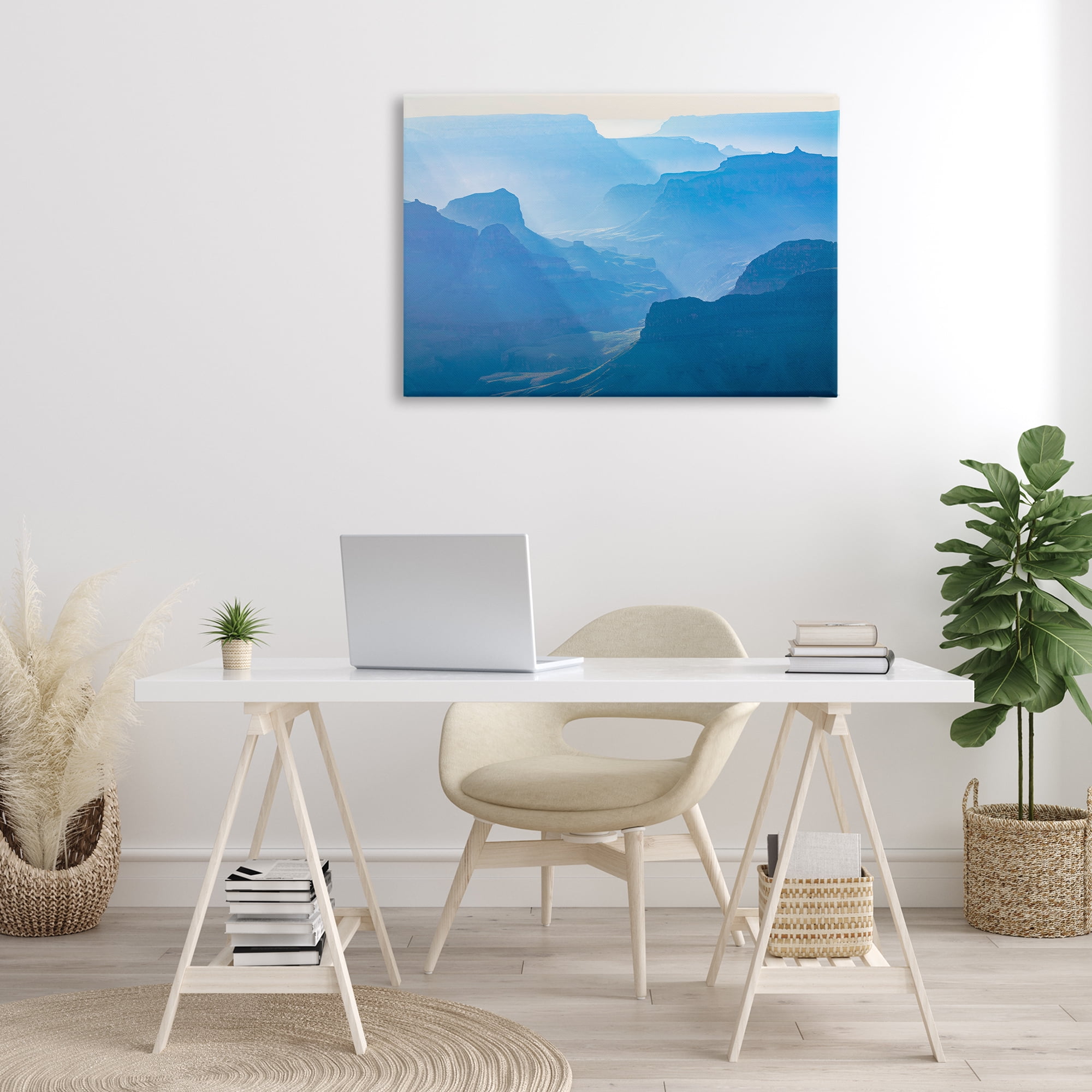 Stupell Industries Blue Sunlit Peaks Landscape & Nature Photography Wrapped Canvas Art Print Wall Art, 36 x 24